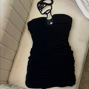 Black velvet ZARA mini dress